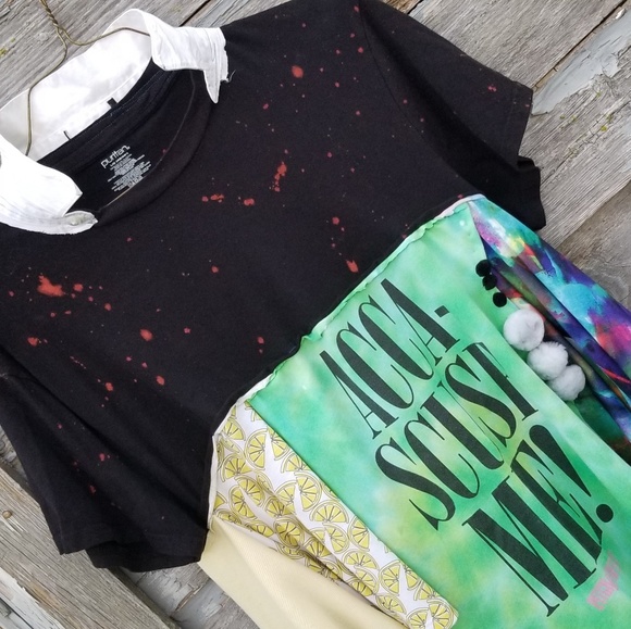 Graphic Tee Upcycled Boho Funky Swing Top - Picture 4 of 4